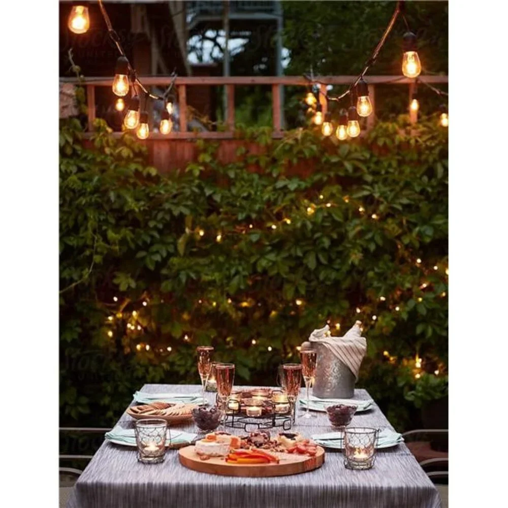 Outdoor Led String Lights 50FT, Patio Lights with 16pcs S14 Shatterproof Bulbs